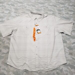 Orvis Shirt Mens 2XL Gray Pockets Short Sleeve Button-Up NWT Outdoors Fishing